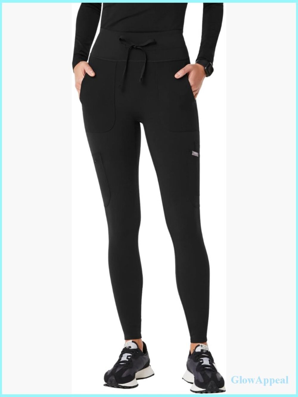 High Waisted ScrubLegging 6 Pockets 4-Way Stretch Skinny Fit